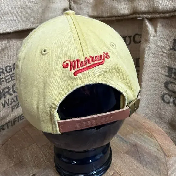 Adams Murrays Big Cheese Yellow Leather Strapback Hat Cap Adult - Picture 3 of 5